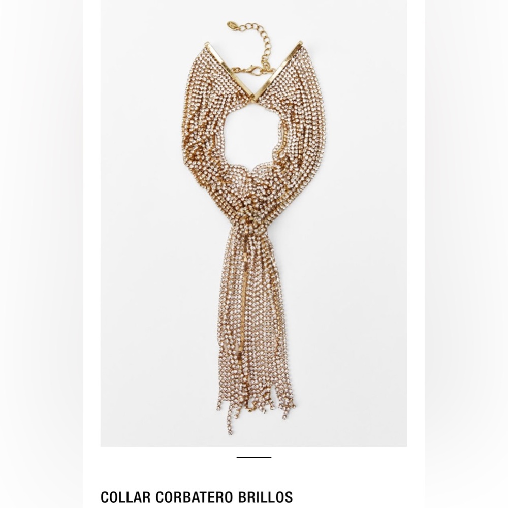 Zara necklace rhinestone Gold